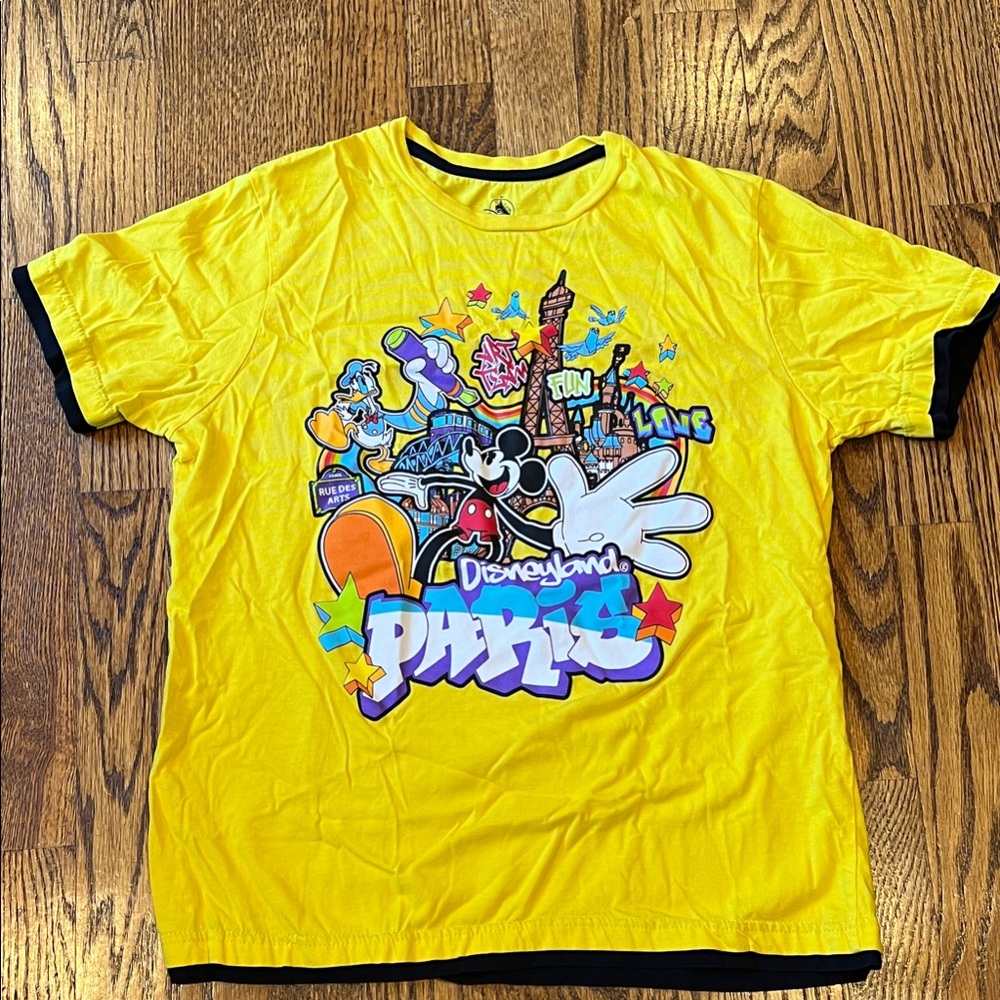 Disney Yellow Tee with Colorful Graphic